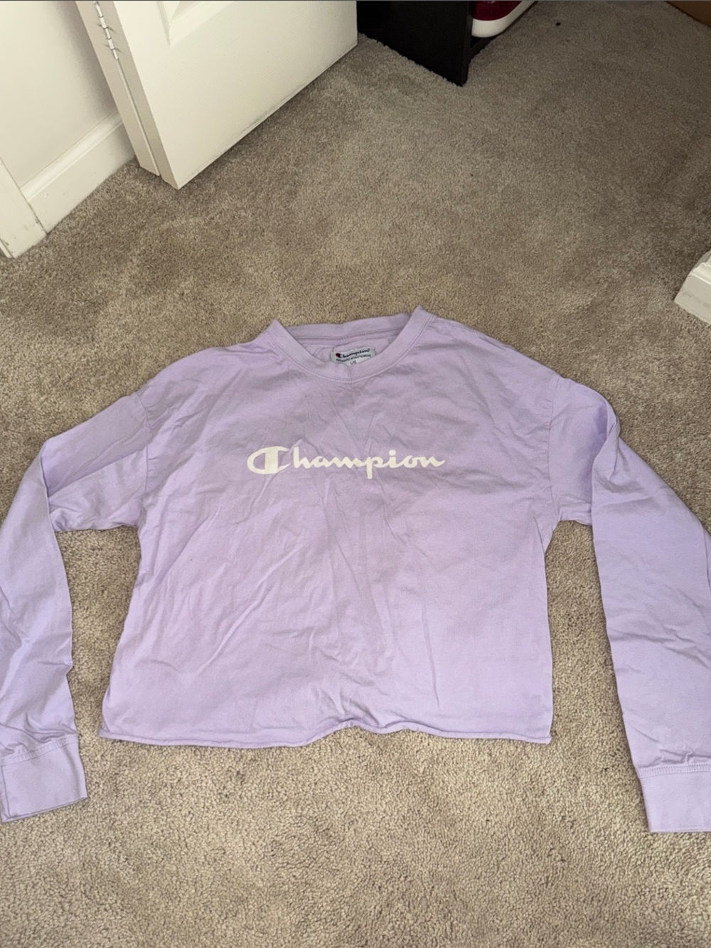 Champion Pastel Lavender Logo Crewneck Pullover